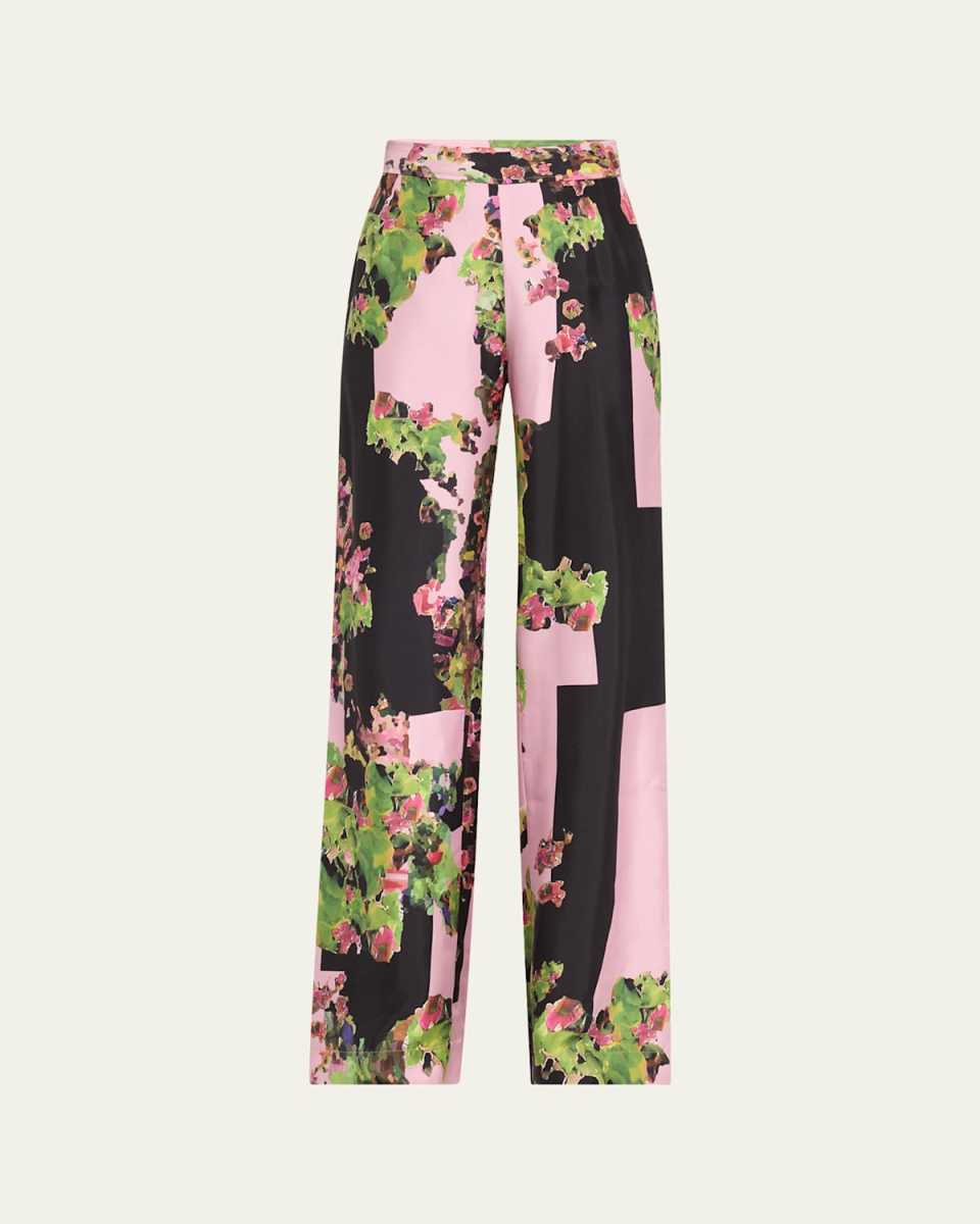 Pink London Terrace Silk Aarons Pants